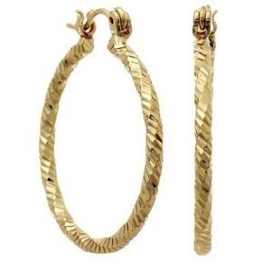 14k Gold Overlay 25mm Hoop Earrings